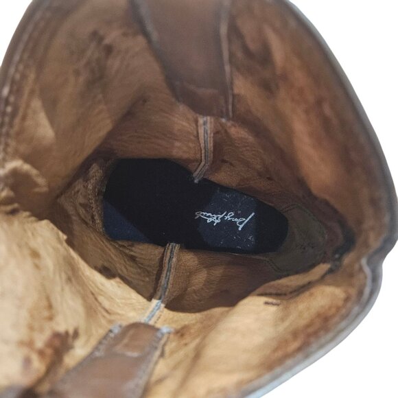 Justin Womens Brown Leather Western Boots With Embroidered Design Size 9 B Durab - Picture 7 of 11